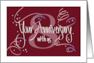 Hand Lettered Employee 8th Year Work Anniversary 8 Years Streamers card