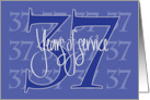 Hand Lettered 37th Work Anniversary 37 Years of Service Numbers card