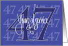 Hand Lettered Business Employee Anniversary 47 Years of Service card