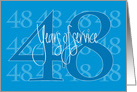 Hand Lettered Business Employee Anniversary 48 Years of Service card