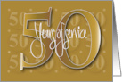 Hand Lettered 50th Year Work Anniversary 50 Years of Service Numbers card