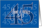 Hand Lettered 45th Year Work Anniversary 45 with Large Numbers card