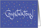 Business Congratulations with Hand Lettering & Colorful Confetti card