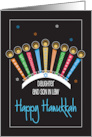 Happy Hanukkah Daughter & Son in Law with Menoral and Candles card