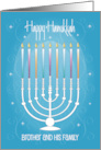 Hand Lettered Hanukkah for Brother and Family Menorah and Candles card