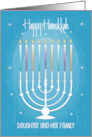 Hand Lettered Hanukkah for Daughter and Her Family with Menorah card