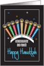 Hand Lettered Hanukkah for Granddaughter & Fianc with Menorah card