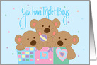 New Baby Triplet Boys, Three Bears in Toy Box card