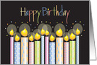 Hand Lettered Business Birthday with Colorful Patterned Candles card