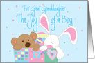 New Baby for Great Granddaughter, Joy of a Boy with Toybox card