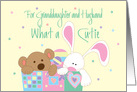 New Baby for Granddaughter and Husband, What a Cutie with Toys card