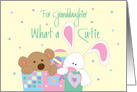 New Baby Congratulations for Granddaughter, with Bear and Bunny card