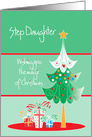 Christmas Magic for Step Daughter, Gifts Below Christmas Tree card