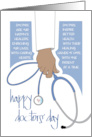 Hand Lettered Doctors’ Day 2022 Doctor in Jacket Holding Stethoscope card