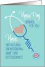 Hand Lettered Nurses Day From All of Us Stylized Stethoscope and Heart card