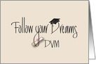 Graduation Follow Your Dreams for DVM - Veterinarian card