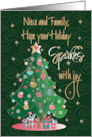 Christmas for Niece and Family Sparkling Decorated Christmas Tree card