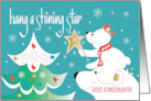 Christmas Great Granddaughter Hang a Shining Star White Polar Bear card