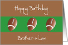 Birthday for Brother-in-Law, Trio of Footballs on Brown and Green card