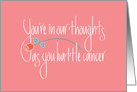 Hand Lettered Thinking of You for Cancer Patient, with Red Rose card