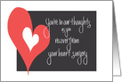 Heart Surgery Recovery, In Our Thoughts with Large Heart card