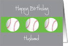 Happy Birthday for Husband with Trio of Baseballs card