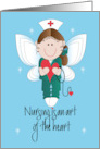 Hand Lettered Nurses Day Nursing is an Art of the Heart Angel Nurse card