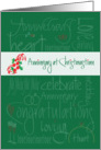 Anniversary at Christmastime, Romantic Words and Holly Sprig card