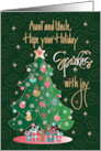 Hand Lettered Decorated Sparkling Christmas Tree with Ornaments card