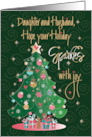 Christmas for Daughter and Husband Sparkling Tree with Ornaments card