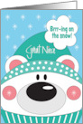 Christmas for Great Niece Large Polar Bear Brrr-ing on the Snow card