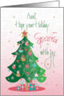 Christmas for Aunt Hope your Holiday Sparkles with Joy Decorated Tree card