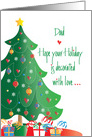Christmas For Dad, Decorated with Love Tree and Ornaments card