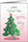 Christmas for Grandma Holiday Sparkles with Joy Christmas Tree card