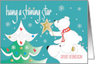 Christmas Great Grandson Hang a Shining Star Polar Bears with Star card