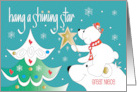 Christmas for Great Niece Hang a Shining Star Polar Bears and Tree card