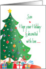 Christmas Decorated with Love for Son, Tree and Ornaments card