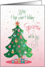 Christmas for Sister Hope Holiday Sparkles with Joy Decorated Tree card