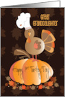 First Thanksgiving for Great Granddaughter Turkey in Chef’s Hat card