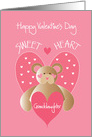 Valentine’s Day for Sweetheart Granddaughter, Bear with Hearts card