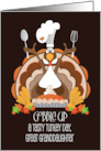 Thanksgiving for Great Granddaughter, Turkey in White Chef’s Hat card