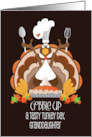 Thanksgiving for Granddaughter, Turkey, Chef’s Hat & Pumpkin Pie card