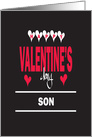 Valentines’ Day for Son, Bright Colored Wishes with Hearts card