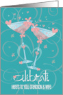 Celebrate Wedding Congratulations Grandson and Wife Champagne Glasses card