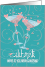 Wedding for Niece & Husband Celebrate Toasting Glasses and Hearts card