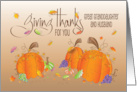 Giving Thanks Thanksgiving for Great Granddaughter and Husband card