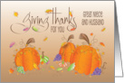 Thanksgiving for Great Niece and Husband Giving Thanks Fall Leaves card