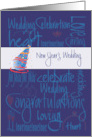 Hand Lettered New Year’s Wedding Congratulations with Party Hat card