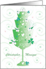 St. Patrick’s Day Shamrock Cake Wedding Wishes with Custom Names card