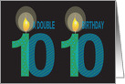 Birthday for Twin 10 Year Olds, Double Birthday with Candles card